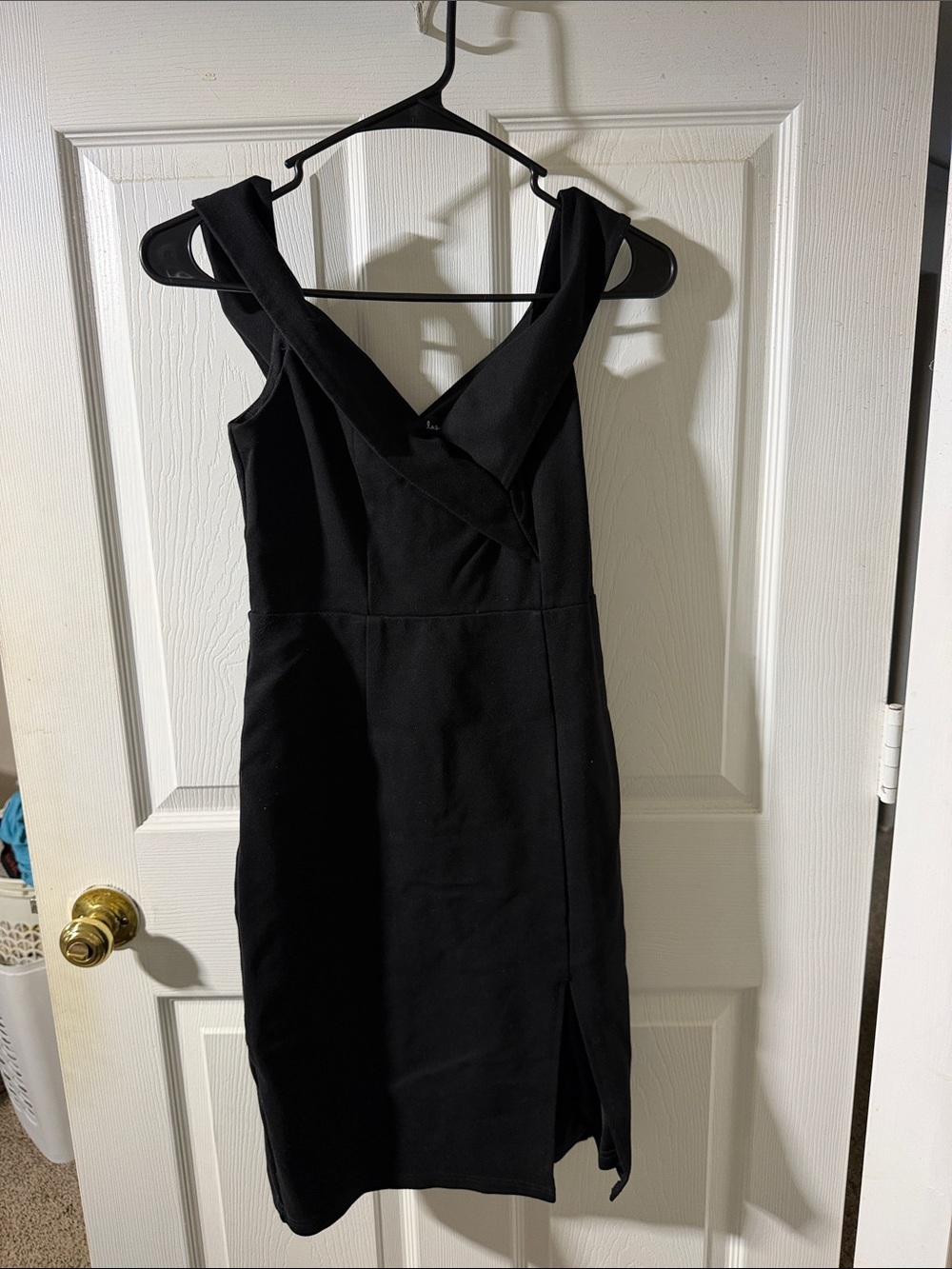 Lulus black slit fitted dress